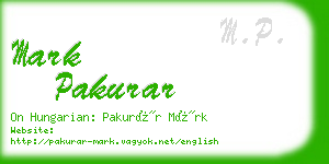 mark pakurar business card